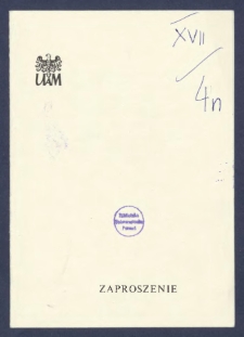 Zaproszenie : [Incipit:] Z okazji zakończenia roku akademickiego 1985/1986 uprzejmie zapraszam na uroczysty spektakl "Requiem" G. Verdiego, kt&oacute;ry odbędzie się dnia 24 maja br. o godz. 19.00 w Teatrze Wielkim im. St. Moniuszki w Poznaniu