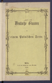 Deutsche Glossen zu einem Polnischen Texte.