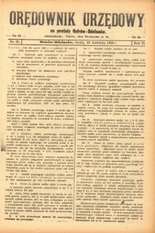 Orędownik Urzędowy na Powiat Ostr&oacute;w-Odolan&oacute;w 1923.04.18 R.72 Nr.28