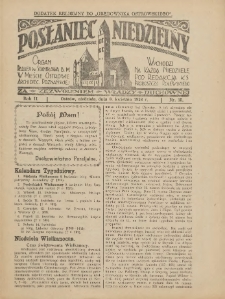 Posłaniec Niedzielny: organ Parafii św. Stanisława BM w Mieście Ostrowie Archidiec. Poznańskiej 1928.04.08 R.2 Nr15