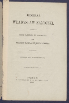 Jenerał Władysław Zamojski : rzecz napisana po francuzku.