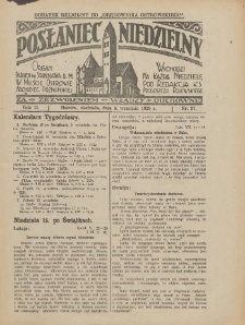 Posłaniec Niedzielny: organ Parafii św. Stanisława BM w Mieście Ostrowie Archidiec. Poznańskiej 1928.09.09 R.2 Nr37