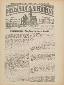 Posłaniec Niedzielny: organ Parafii św. Stanisława BM w Mieście Ostrowie Archidiec. Poznańskiej 1928.11.11 R.2 Nr46