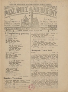 Posłaniec Niedzielny: organ Parafii św. Stanisława BM w Mieście Ostrowie Archidiec. Poznańskiej 1929.01.06 R.3 Nr1