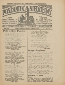 Posłaniec Niedzielny: organ Parafii św. Stanisława BM w Mieście Ostrowie Archidiec. Poznańskiej 1929.03.10 R.3 Nr10