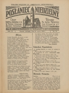 Posłaniec Niedzielny: organ Parafii św. Stanisława BM w Mieście Ostrowie Archidiec. Poznańskiej 1929.03.24 R.3 Nr12