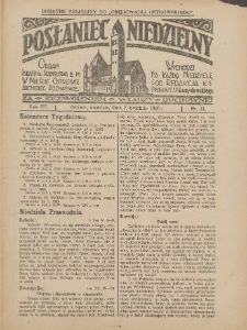 Posłaniec Niedzielny: organ Parafii św. Stanisława BM w Mieście Ostrowie Archidiec. Poznańskiej 1929.04.07 R.3 Nr14