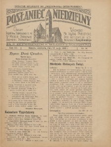 Posłaniec Niedzielny: organ Parafii św. Stanisława BM w Mieście Ostrowie Archidiec. Poznańskiej 1929.05.19 R.3 Nr20