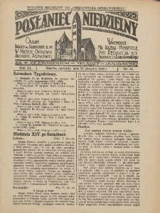 Posłaniec Niedzielny: organ Parafii św. Stanisława BM w Mieście Ostrowie Archidiec. Poznańskiej 1929.08.25 R.3 Nr34