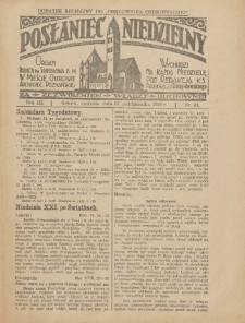 Posłaniec Niedzielny: organ Parafii św. Stanisława BM w Mieście Ostrowie Archidiec. Poznańskiej 1929.10.13 R.3 Nr41