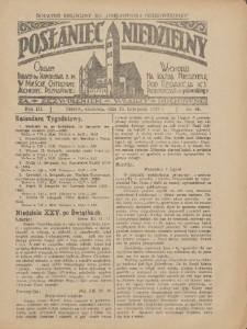 Posłaniec Niedzielny: organ Parafii św. Stanisława BM w Mieście Ostrowie Archidiec. Poznańskiej 1929.11.10 R.3 Nr45