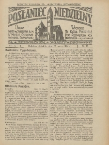 Posłaniec Niedzielny: organ Parafii św. Stanisława BM w Mieście Ostrowie Archidiec. Poznańskiej 1931.03.22 R.5 Nr12