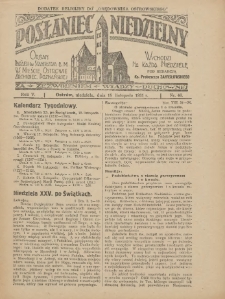 Posłaniec Niedzielny: organ Parafii św. Stanisława BM w Mieście Ostrowie Archidiec. Poznańskiej 1931.11.15 R.5 Nr46