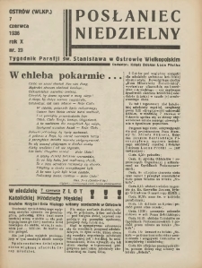 Posłaniec Niedzielny: organ Parafii św. Stanisława BM w Mieście Ostrowie Archidiec. Poznańskiej 1936.06.07 R.10 Nr23