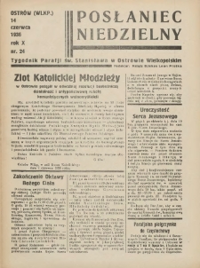 Posłaniec Niedzielny: organ Parafii św. Stanisława BM w Mieście Ostrowie Archidiec. Poznańskiej 1936.06.14 R.10 Nr24