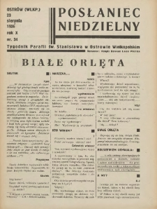 Posłaniec Niedzielny: organ Parafii św. Stanisława BM w Mieście Ostrowie Archidiec. Poznańskiej 1936.08.23 R.10 Nr34
