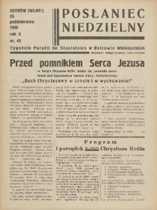 Posłaniec Niedzielny: organ Parafii św. Stanisława BM w Mieście Ostrowie Archidiec. Poznańskiej 1936.10.25 R.10 Nr43