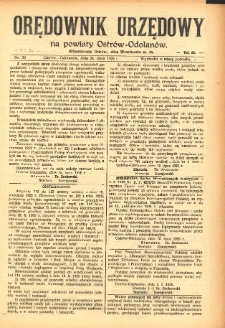 Orędownik Urzędowy na Powiat Ostr&oacute;w-Odolan&oacute;w 1925.07.24 R.74 Nr.30