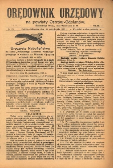 Orędownik Urzędowy na Powiat Ostr&oacute;w-Odolan&oacute;w 1925.10.30 R.74 Nr.51