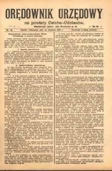 Orędownik Urzędowy na Powiat Ostr&oacute;w-Odolan&oacute;w 1926.04.16 R.75 Nr.14