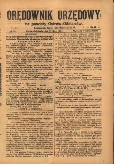 Orędownik Urzędowy na Powiat Ostr&oacute;w-Odolan&oacute;w 1926.06.30 R.75 Nr.25