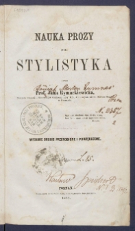 Nauka prozy czyli Stylistyka.