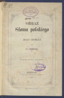 Obraz słowa polskiego i jego odmian.
