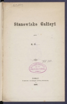 Stanowisko Galicyi.