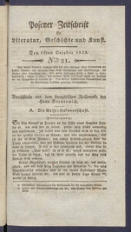 Posener Zeitschrift f&uuml;r Literatur, Geschichte und Kunst.