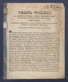List pasterski donoszący o objęciu rząd&oacute;w obudw&oacute;ch Archidyecezyi