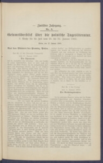 Gesamt&uuml;berblick &uuml;ber die Polnische Tagesliteratur 1903.01.27 R.12 Nr3