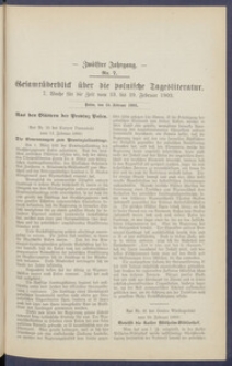 Gesamt&uuml;berblick &uuml;ber die Polnische Tagesliteratur 1903.02.24 R.12 Nr7