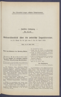 Gesamt&uuml;berblick &uuml;ber die Polnische Tagesliteratur 1903.04.21 R.12 Nr14/15