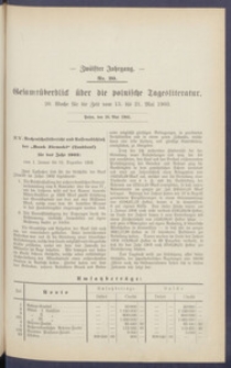 Gesamt&uuml;berblick &uuml;ber die Polnische Tagesliteratur 1903.05.26 R.12 Nr20