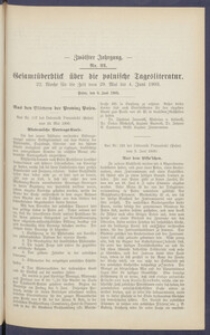 Gesamt&uuml;berblick &uuml;ber die Polnische Tagesliteratur 1903.06.09 R.12 Nr22