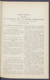 Gesamt&uuml;berblick &uuml;ber die Polnische Tagesliteratur 1903.07.14 R.12 Nr27