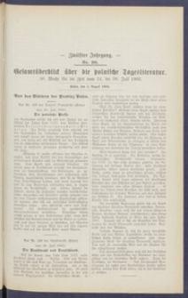 Gesamt&uuml;berblick &uuml;ber die Polnische Tagesliteratur 1903.08.04 R.12 Nr30