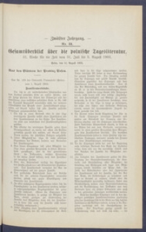 Gesamt&uuml;berblick &uuml;ber die Polnische Tagesliteratur 1903.08.11 R.12 Nr31