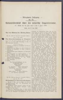 Gesamt&uuml;berblick &uuml;ber die Polnische Tagesliteratur 1905.06.13 R.14 Nr23