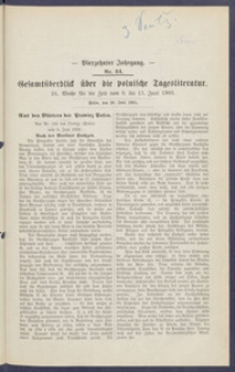 Gesamt&uuml;berblick &uuml;ber die Polnische Tagesliteratur 1905.06.20 R.14 Nr24