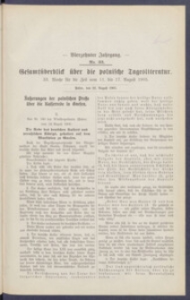 Gesamt&uuml;berblick &uuml;ber die Polnische Tagesliteratur 1905.08.22 R.14 Nr33
