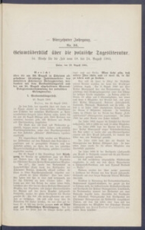 Gesamt&uuml;berblick &uuml;ber die Polnische Tagesliteratur 1905.08.29 R.14 Nr34