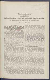 Gesamt&uuml;berblick &uuml;ber die Polnische Tagesliteratur 1905.10.03 R.14 Nr39