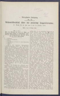 Gesamt&uuml;berblick &uuml;ber die Polnische Tagesliteratur 1905.10.17 R.14 Nr41