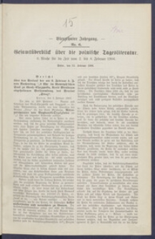 Gesamt&uuml;berblick &uuml;ber die Polnische Tagesliteratur 1906.02.13 R.15 Nr6