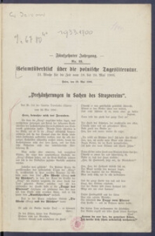 Gesamt&uuml;berblick &uuml;ber die Polnische Tagesliteratur 1906.05.29 R.15 Nr21