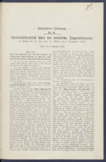 Gesamt&uuml;berblick &uuml;ber die Polnische Tagesliteratur 1906.11.06 R.15 Nr44
