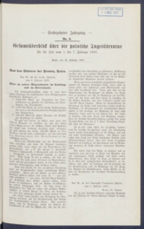 Gesamt&uuml;berblick &uuml;ber die Polnische Tagesliteratur 1907.02.12 R.16 Nr6