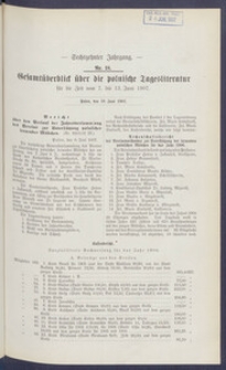 Gesamt&uuml;berblick &uuml;ber die Polnische Tagesliteratur 1907.06.18 R.16 Nr24