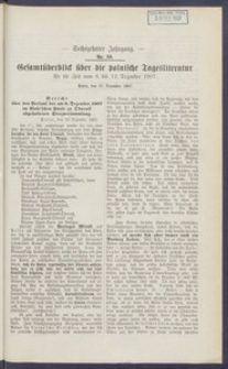 Gesamt&uuml;berblick &uuml;ber die Polnische Tagesliteratur 1907.12.17 R.16 Nr50